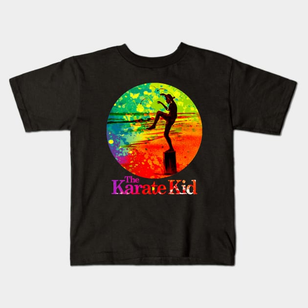 Watercolor Karate Kid Kids T-Shirt by BLACKLEAF